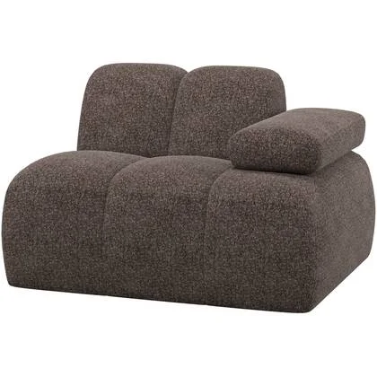 WOOOD Mojo 1-Zits Element Bank Arm Rechts - Wollig - Bruin