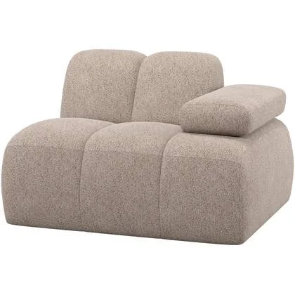 WOOOD Mojo 1-Zits Element Bank Arm Rechts - Wollig - Donkerzand