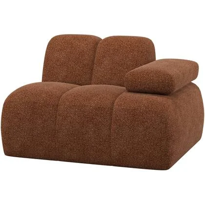 WOOOD Mojo 1-Zits Element Bank Arm Rechts - Wollig - Roestbruin