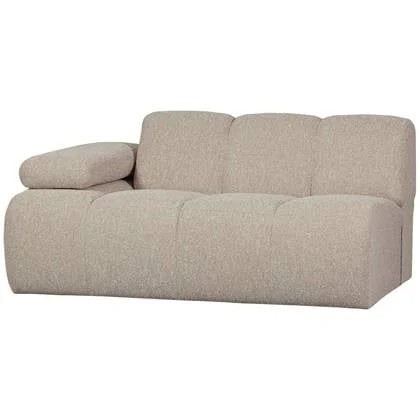 WOOOD Mojo 1,5-Zits Bank Met Arm Links - Bouclé - Beige - 74x160x97