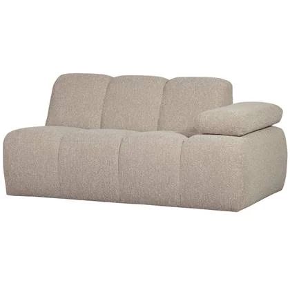 WOOOD Mojo 1,5-Zits Bank Met Arm Rechts - Bouclé - Beige - 74x160x97
