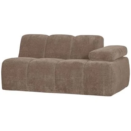 WOOOD Mojo 1,5-Zits Bank Met Arm Rechts - Ribstof - Zand - 74x160x67