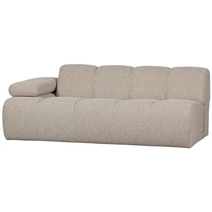WOOOD Mojo 2-Zits Bank Met Arm Links - Bouclé - Beige - 74x200x97