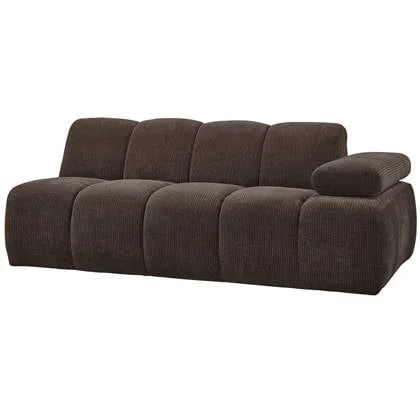 WOOOD Mojo 2-Zits Bank Met Arm Rechts - Bouclé - Roest Bruin Melange