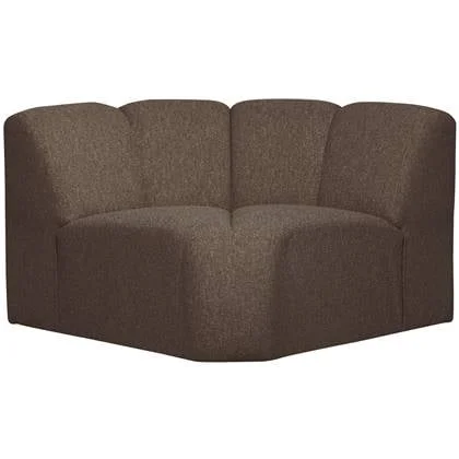 WOOOD Mojo Bank Hoekelement - Bouclé - Bruin Melange - 75x68x77