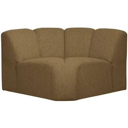 WOOOD Mojo Bank Hoekelement - Bouclé - Geel|Bruin Melange - 75x68x77