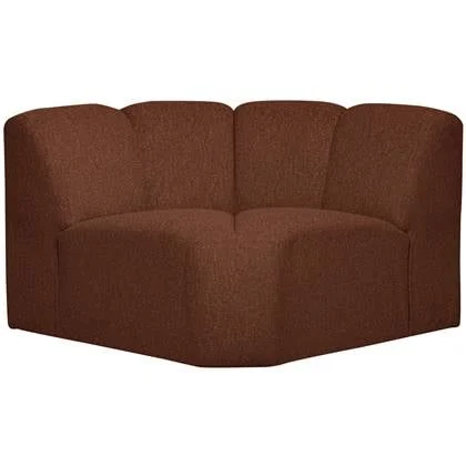 WOOOD Mojo Bank Hoekelement - Bouclé - Roest Bruin Melange - 75x68x77