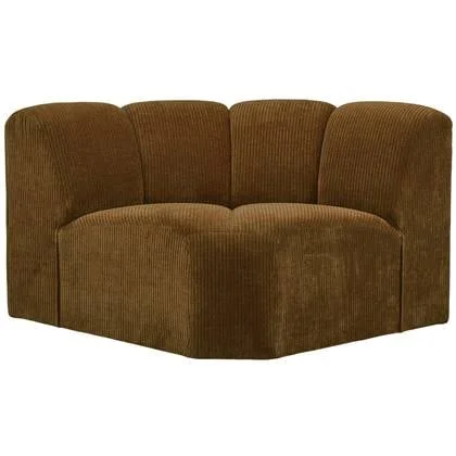 WOOOD Mojo Bank Hoekelement - Ribstof - Honing Geel - 75x68x77