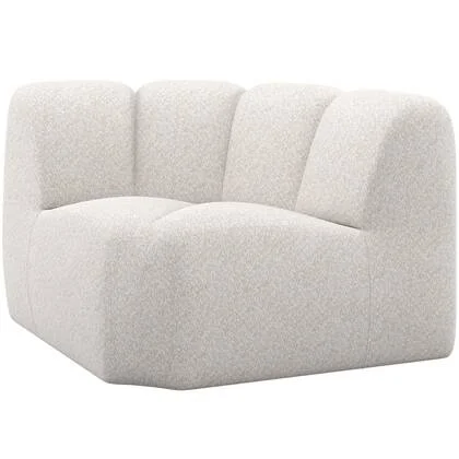 WOOOD Mojo Bank Hoekelement - Wollig - Ecru - 74x110x110