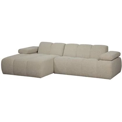 WOOOD Mojo Chaise Longue Bank Links - Bouclé - Beige Melange