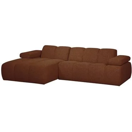 WOOOD Mojo Chaise Longue Bank Links - Bouclé - Roest Bruin Melange