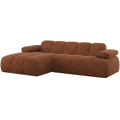 WOOOD Mojo Chaise Longue Bank Links - Wollig - Roestbruin