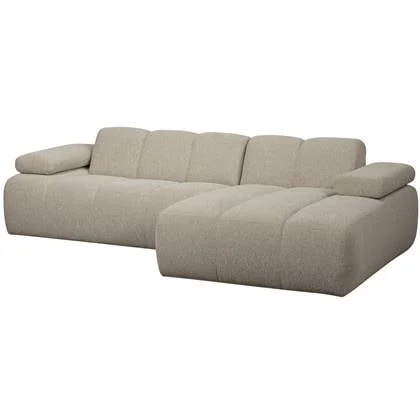 WOOOD Mojo Chaise Longue Bank Rechts - Bouclé - Beige Melange