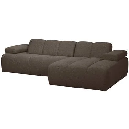 WOOOD Mojo Chaise Longue Bank Rechts - Bouclé - Bruin Melange