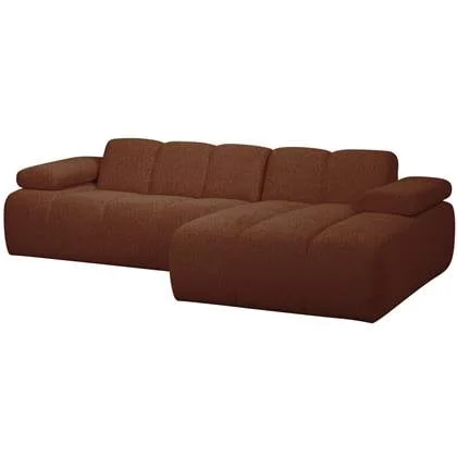 WOOOD Mojo Chaise Longue Bank Rechts - Bouclé - Roest Bruin Melange