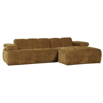 WOOOD Mojo Chaise Longue Bank Rechts - Ribstof - Honing Geel