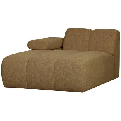 WOOOD Mojo Chaise Longue Elementenbank Links - Bouclé - Geel|Bruin