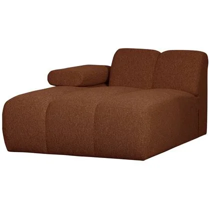 WOOOD Mojo Chaise Longue Elementenbank Links - Bouclé - Roest Bruin