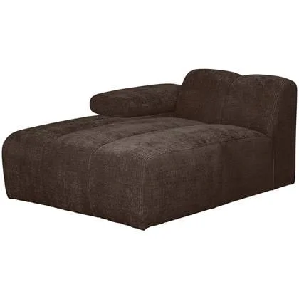 WOOOD Mojo Chaise Longue Elementenbank Links - Ribstof - Bruin