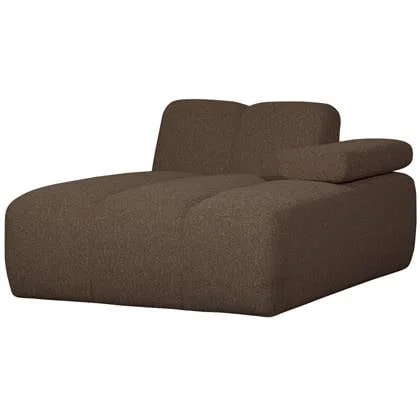WOOOD Mojo Chaise Longue Elementenbank Rechts - Bouclé - Bruin