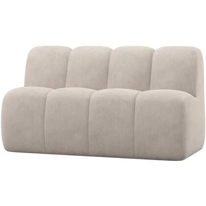 WOOOD Mojo Eetbankje 164 cm Met Rugleuning - Ribstof - Ecru