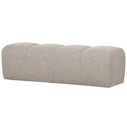 WOOOD Mojo Eetbankje 164 cm Mojo - Bouclé - Beige Melange - 49x164x45