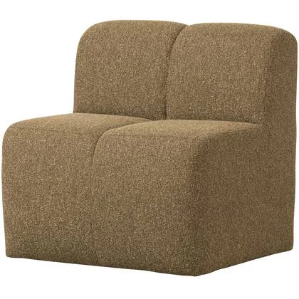 WOOOD Mojo Eetbankje 84cm Met Rugleuning - Bouclé - Geel|Bruin Melange