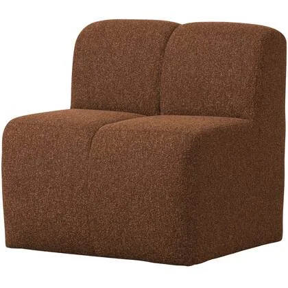 WOOOD Mojo Eetbankje 84cm Met Rugleuning - Bouclé - Roestbruin Melange