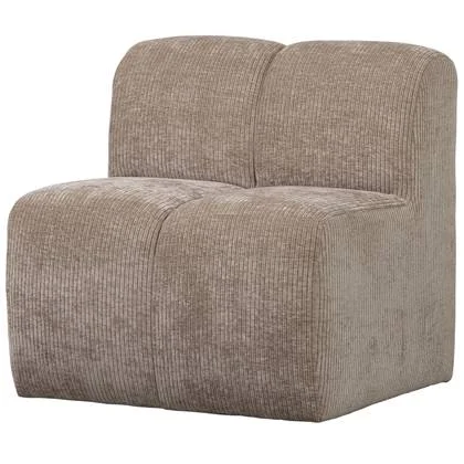 WOOOD Mojo Eetbankje 84cm Met Rugleuning - Ribstof - Donker Zand