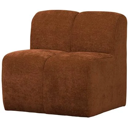 WOOOD Mojo Eetbankje 84cm Met Rugleuning - Ribstof - Roestbruin