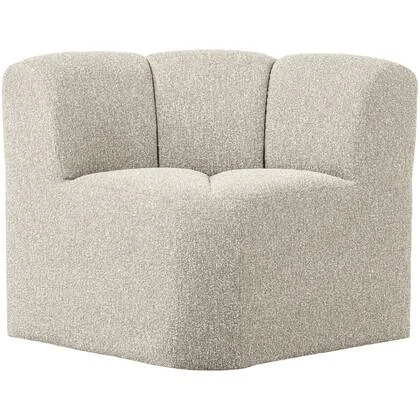 WOOOD Mojo Eetbankje Hoek Met Rugleuning - Bouclé - Beige Melange