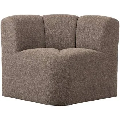 WOOOD Mojo Eetbankje Hoek Met Rugleuning - Bouclé - Bruin Melange