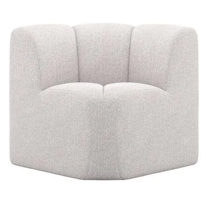 WOOOD Mojo Eetbankje Hoek Met Rugleuning - Bouclé - Ecru Melange