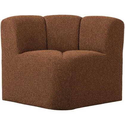 WOOOD Mojo Eetbankje Hoek Met Rugleuning - Bouclé - Roestbruin Melange