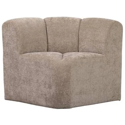 WOOOD Mojo Eetbankje Hoek Met Rugleuning - Ribstof - Donker Zand