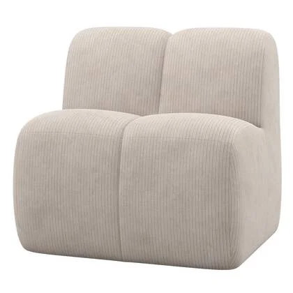 WOOOD Mojo Eetbankje Hoek Met Rugleuning - Ribstof - Ecru - 83x84x73