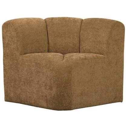 WOOOD Mojo Eetbankje Hoek Met Rugleuning - Ribstof - Honing Geel