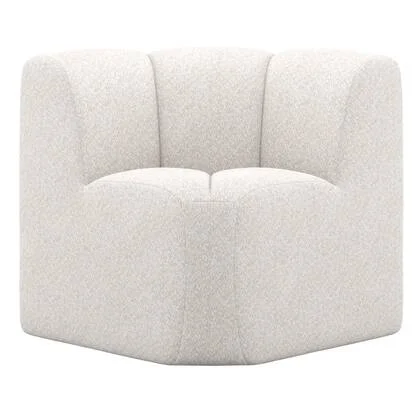 WOOOD Mojo Eetbankje Hoek Met Rugleuning - Wollig - Ecru - 83x83x83