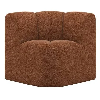 WOOOD Mojo Eetbankje Hoek Met Rugleuning - Wollig - Roestbruin