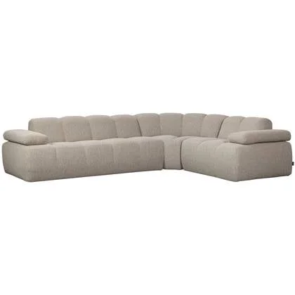 WOOOD Mojo Hoekbank Rechts - Bouclé - Beige Melange - 74x310x230