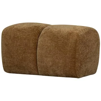 WOOOD Mojo Poef - Ribstof - Honing Geel - 80x60x45