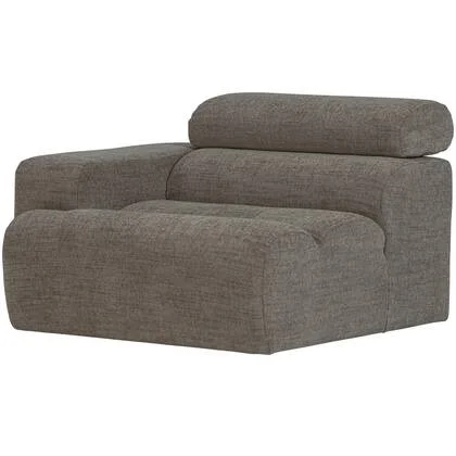 WOOOD Novi 1-Zits Element Bank Arm Links - Polyester - Grijs Melange