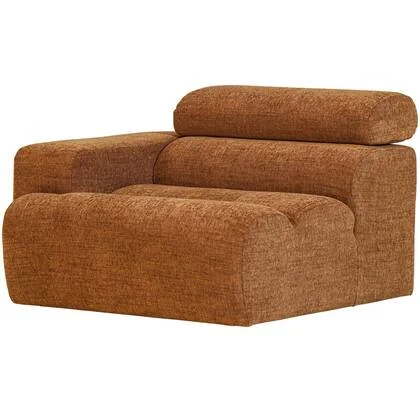 WOOOD Novi 1-Zits Element Bank Arm Links - Polyester - Oranje Melange