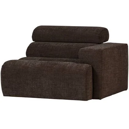 WOOOD Novi 1-Zits Element Bank Arm Rechts - Polyester - Donkerbruin