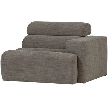 WOOOD Novi 1-Zits Element Bank Arm Rechts - Polyester - Grijs Melange