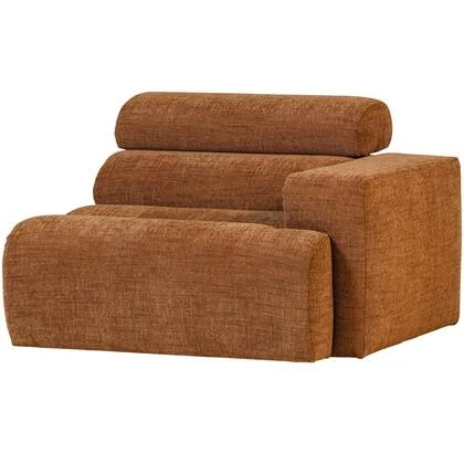 WOOOD Novi 1-Zits Element Bank Arm Rechts - Polyester - Oranje Melange