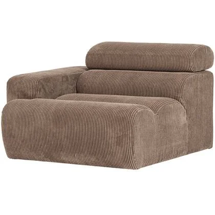 WOOOD Novi 1-Zits Element Bank Arm Rechts - Ribstof - Taupe