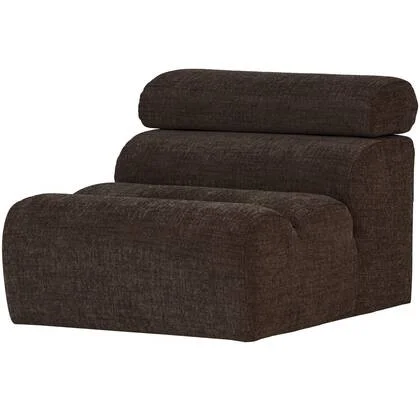 WOOOD Novi 1-Zits Element Bank - Polyester - Donkerbruin Melange