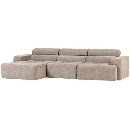 WOOOD Novi Chaise Longue Bank Links - Polyester - Naturel Melange