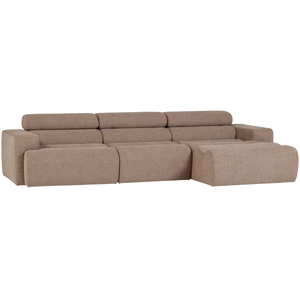 WOOOD Novi Chaise Longue Bank Rechts - Polyester - Taupe